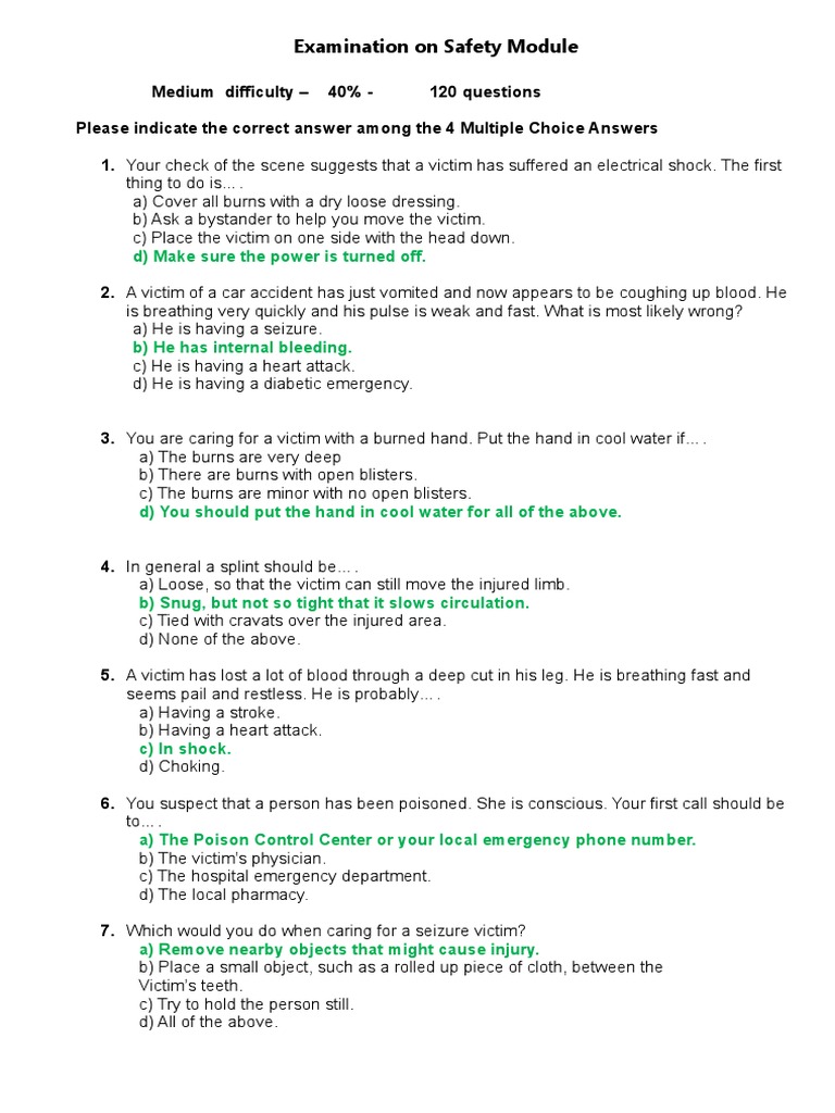 10 Expert First Aid Test Questions and Answers PDF: Your Ultimate Guide to Passing Every Exam