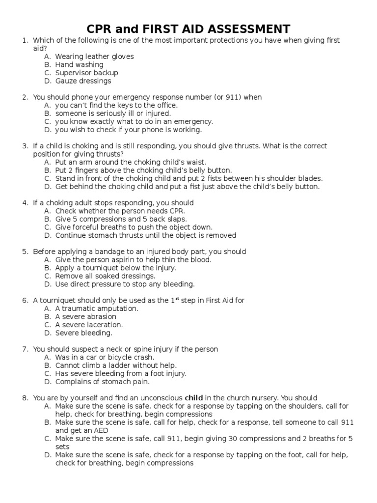 10 Expert First Aid and CPR Questions and Answers You Must Know